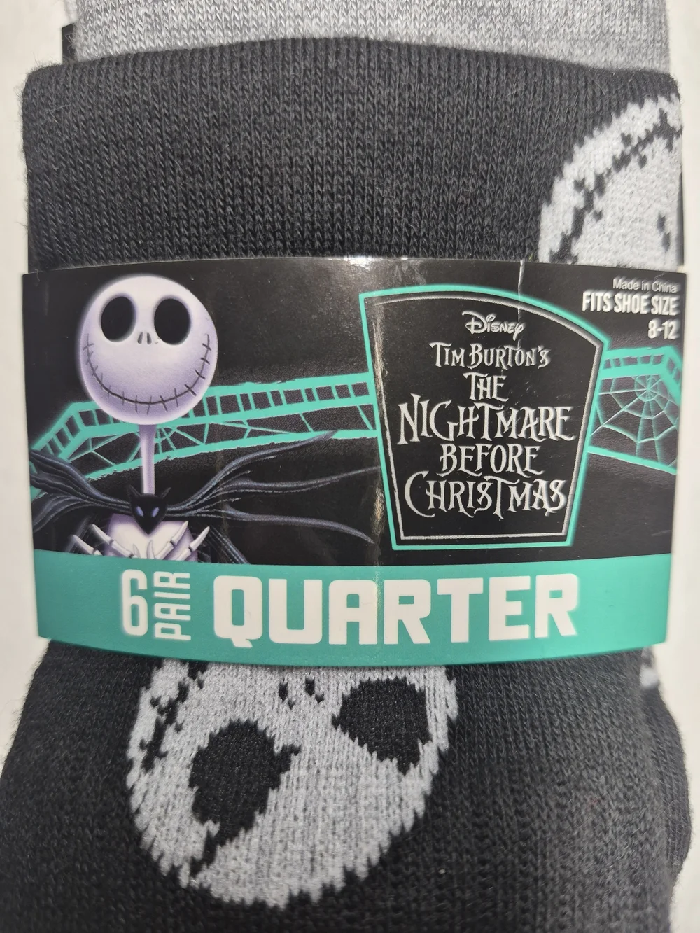 The Nightmare Before Christmas Jack Skellington Quarter Socks 😎